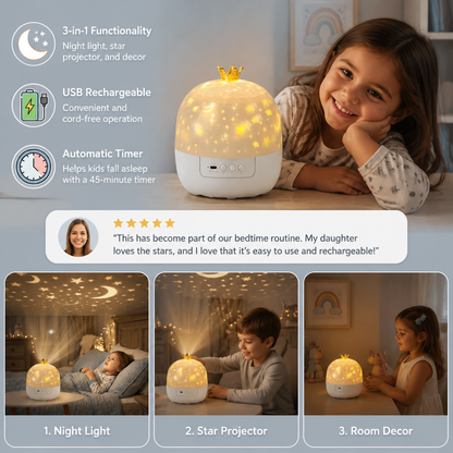 2-in-1 children's night light and projector