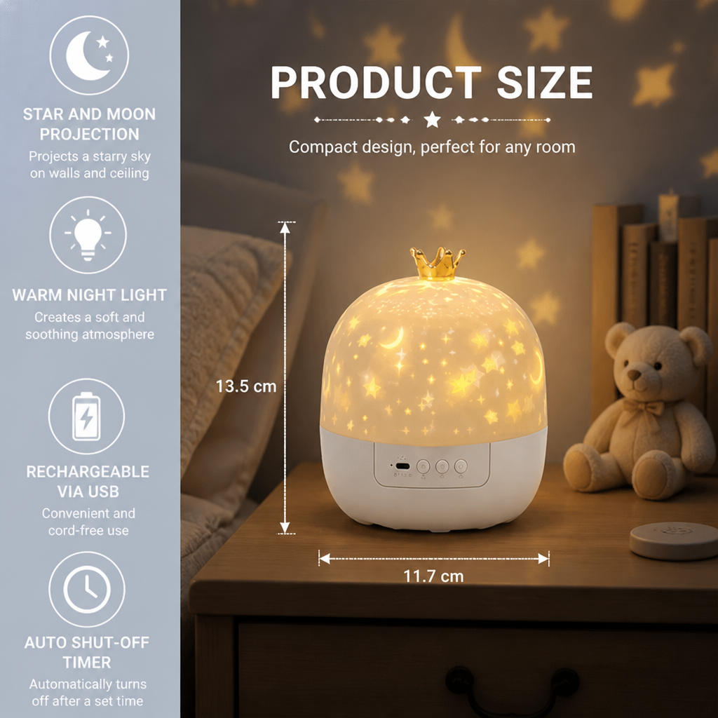 2-in-1 children's night light and projector