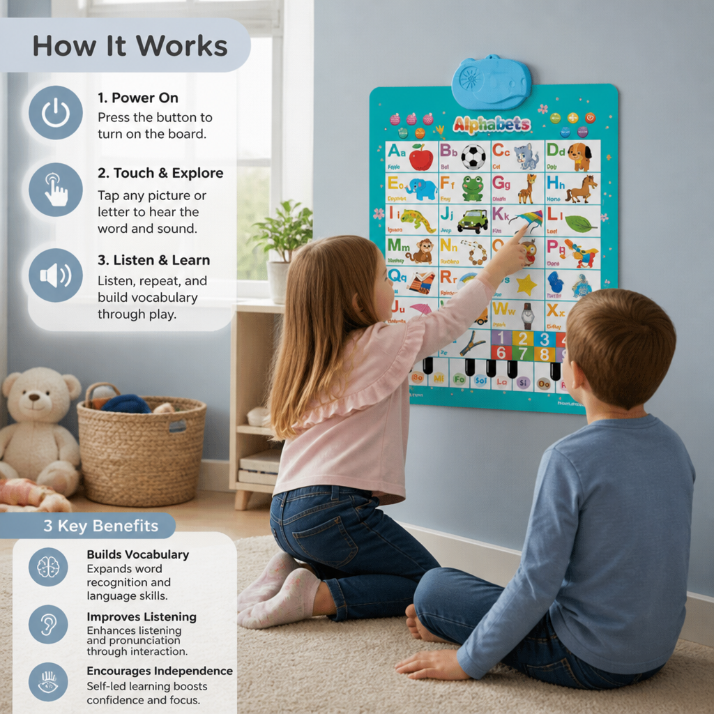 Talking English learning board for children
