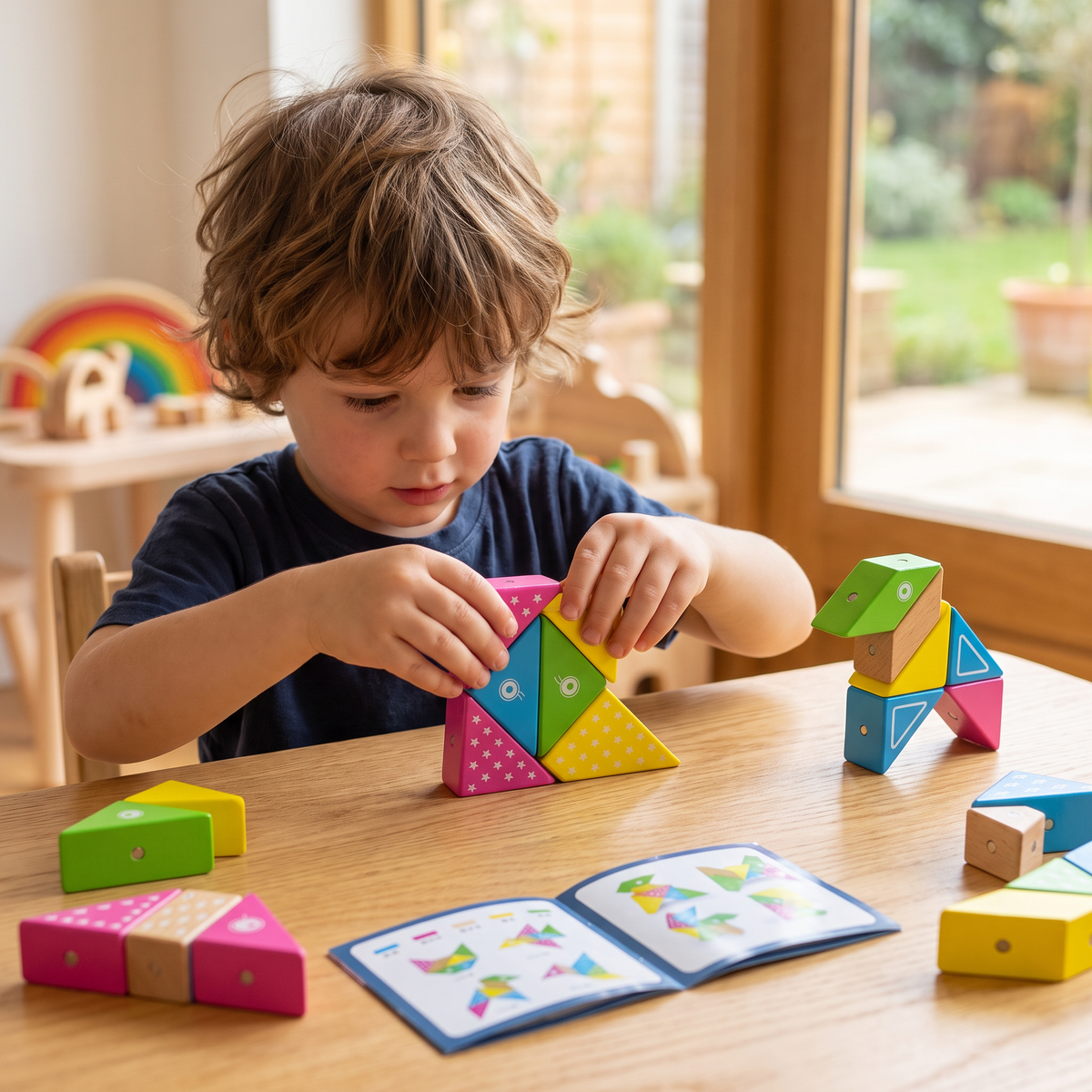 Magnetic Wooden Geometry  Puzzle Blocks
