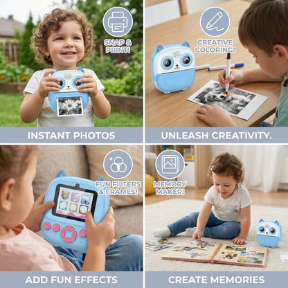 Kids Instant Print Camera – Mini HD Digital Camera with Built-in Printer