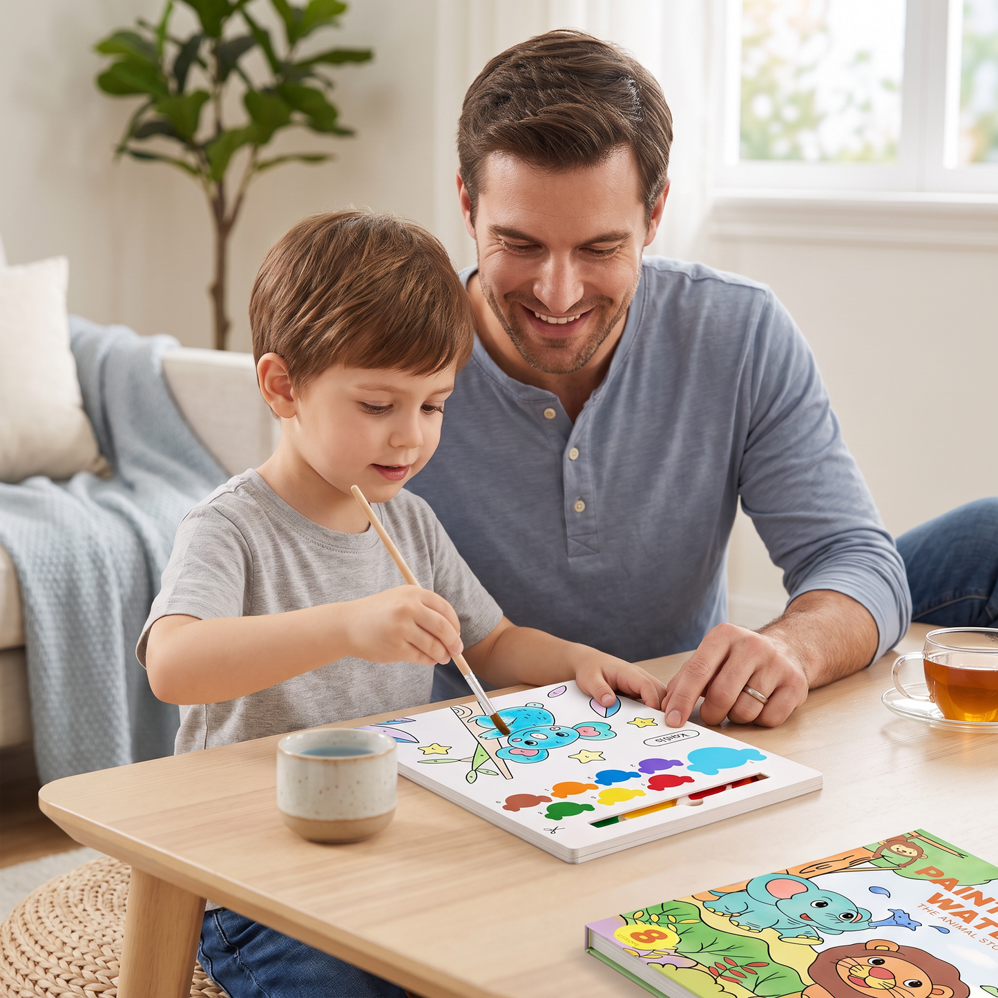 Watercolor Painting Book with Brush – Mess-Free Paint with Water Fun