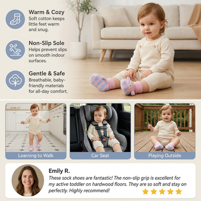 Cosy Baby Sock Shoes – Warm, Non-Slip & Comfortable
