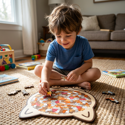 Wooden Cat Shape Puzzle