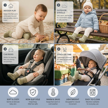 Lined baby winter sock shoes in suede look