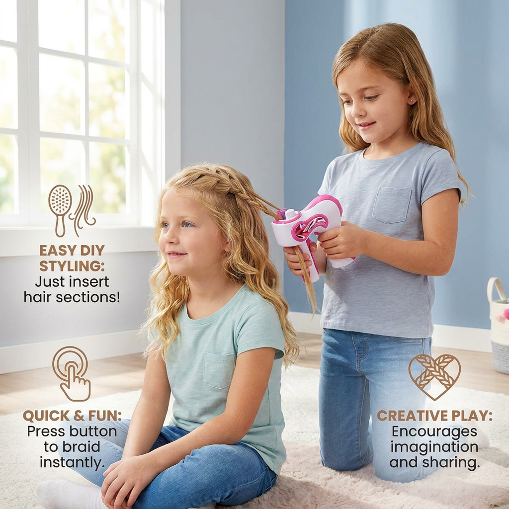 Automatic Hair Braiding Machine for Kids – Easy DIY Hair Styler Tool