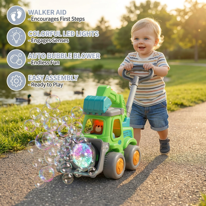 Light-Up Bubble Push Toy – Bubble Blowing Walker for Kids