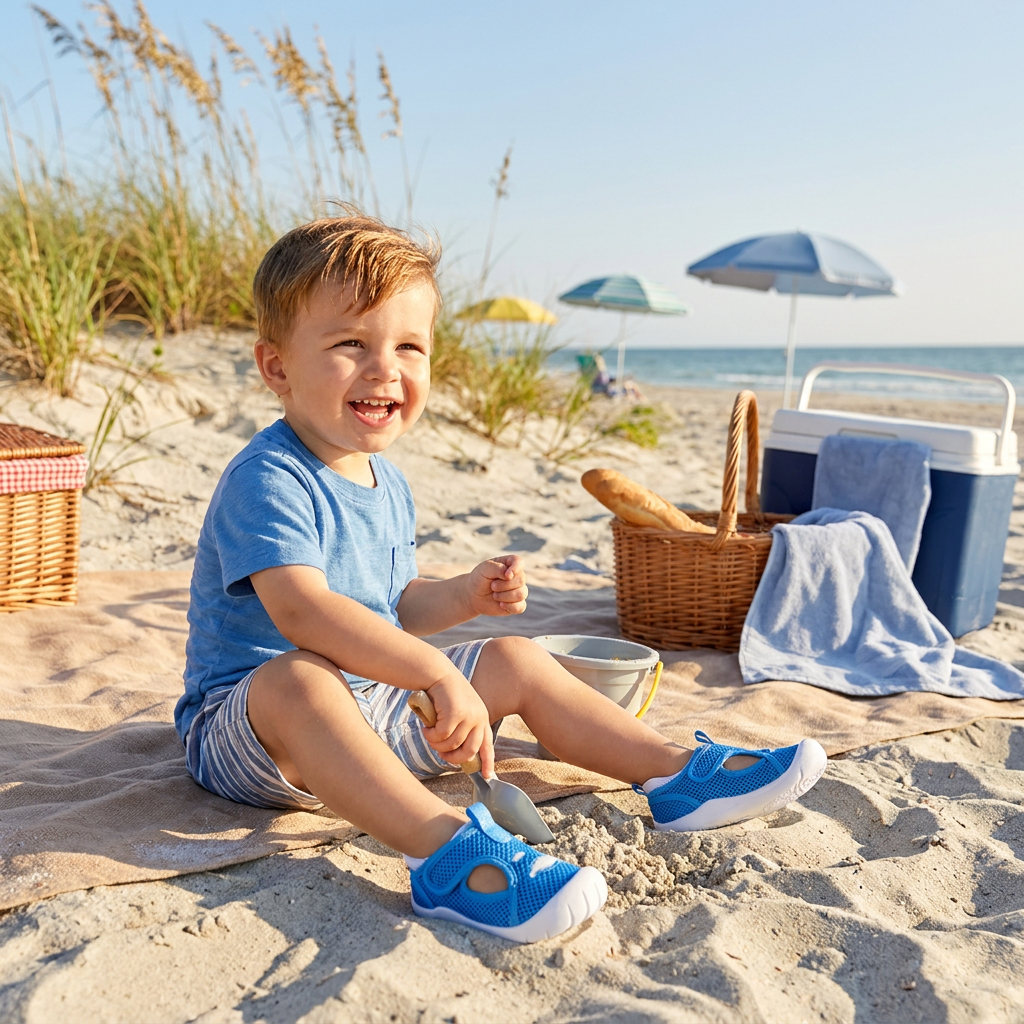 Summer Baby Sandals with Non-Slip Soles and Velcro Fastenings
