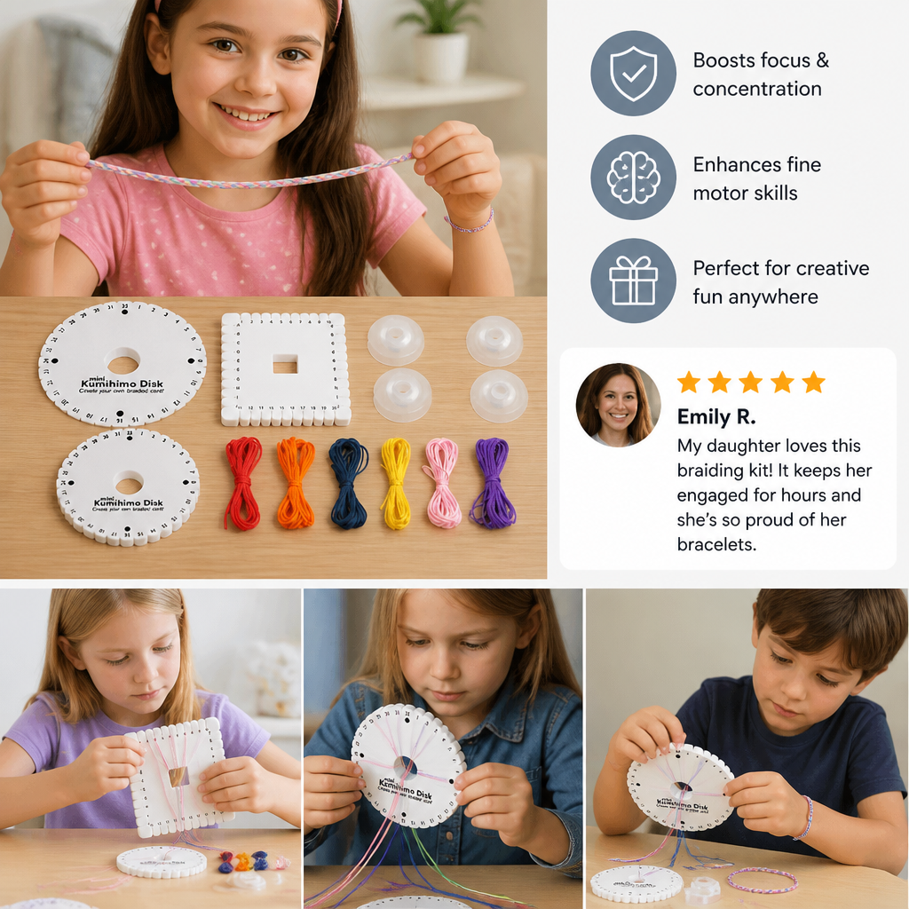 DIY Kumihimo Bracelet Making Kit for Kids