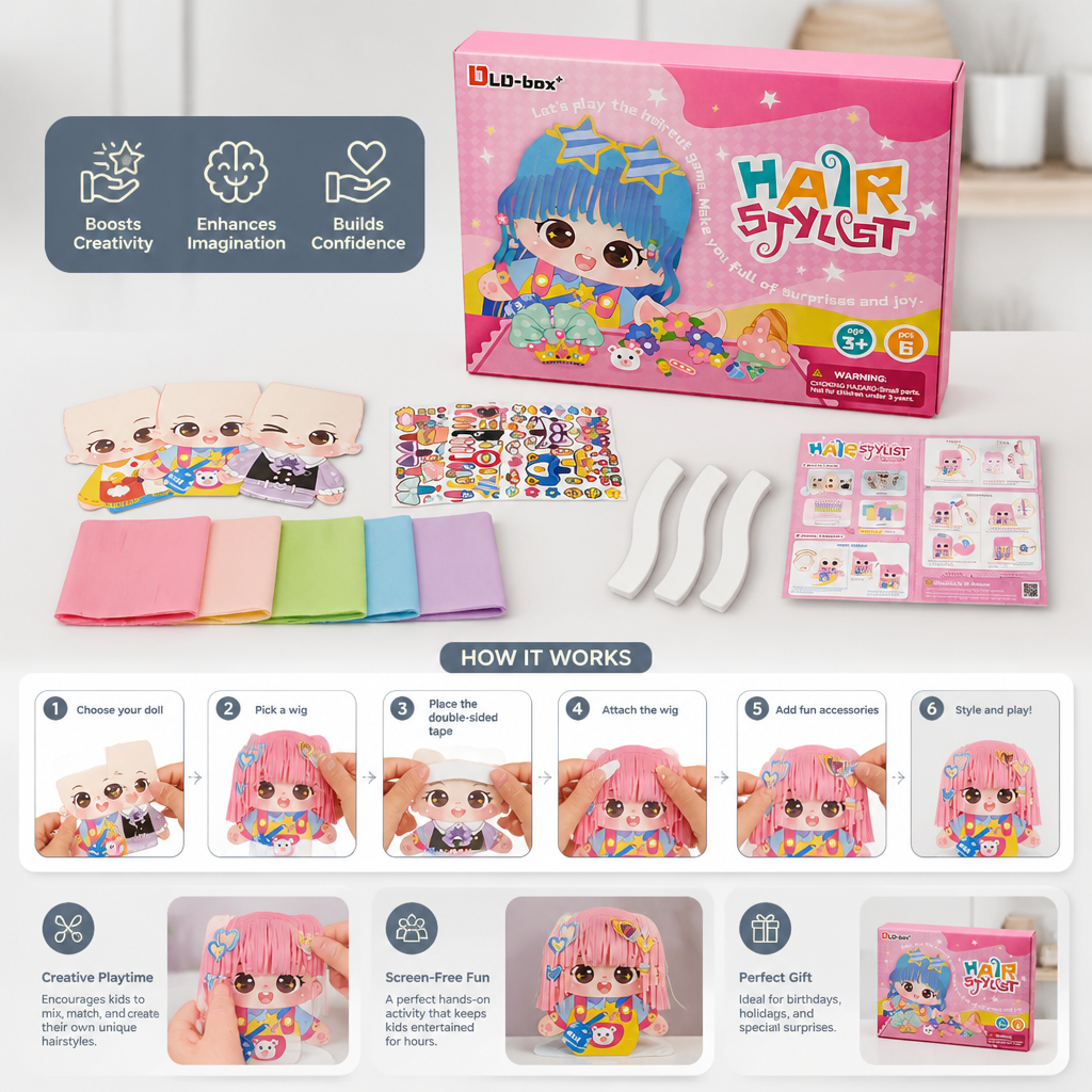 DIY Hair Stylist Craft Kit for Kids