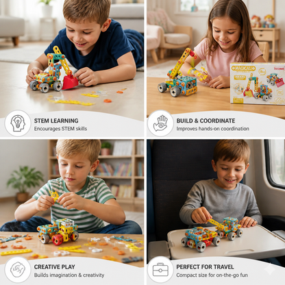 9-in-1 STEM Construction Vehicle Building Kit