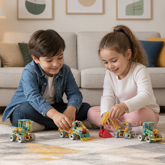 9-in-1 STEM Construction Vehicle Building Kit