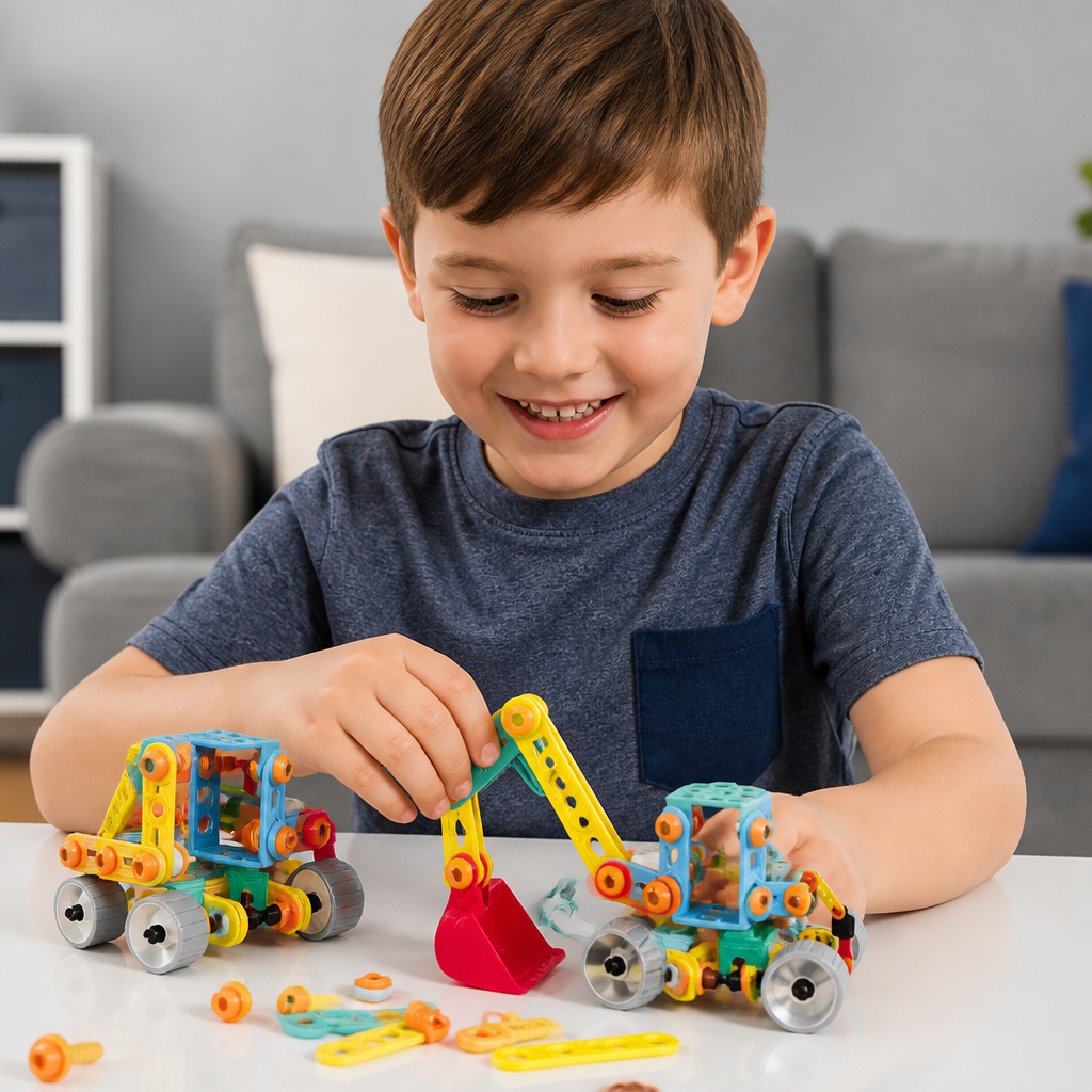 9-in-1 STEM Construction Vehicle Building Kit