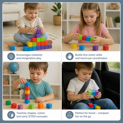 Toddler Safe 4.2cm Magnetic Building Cubes – STEM Learning Blocks
