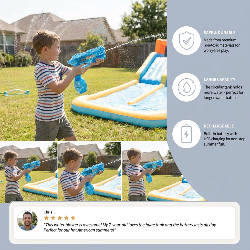Electric Space Water Gun with Circular Tank