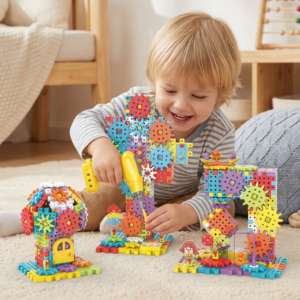 Montessori 3D Gear and Puzzle Blocks