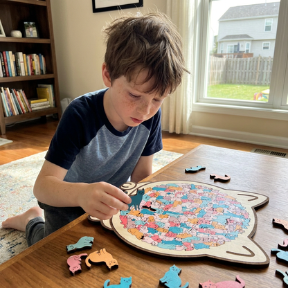 Wooden Cat Shape Puzzle