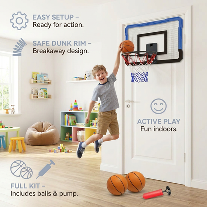 Mini Basketball Hoop for Kids – Wall & Door Mount Set