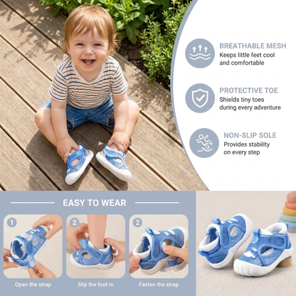 Summer Baby Sandals with Non-Slip Soles and Velcro Fastenings