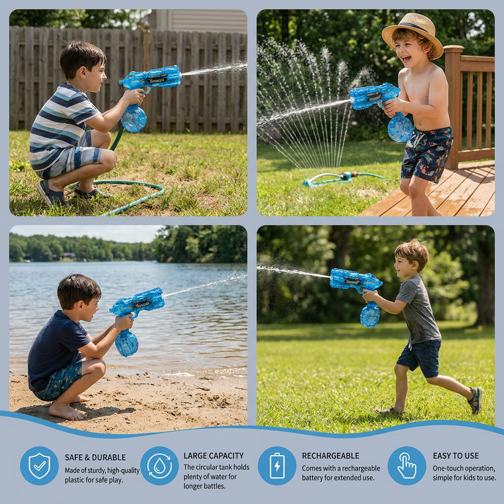 Electric Space Water Gun with Circular Tank