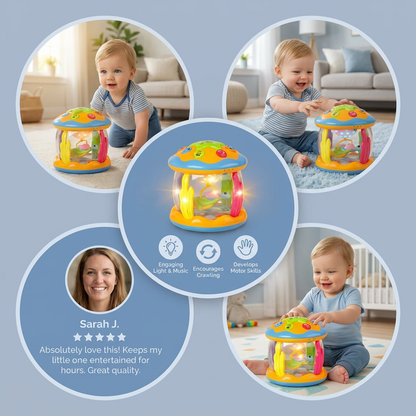 Ocean Light & Music Baby Toy – Rotating Sensory Toy for Crawling & Tummy Time