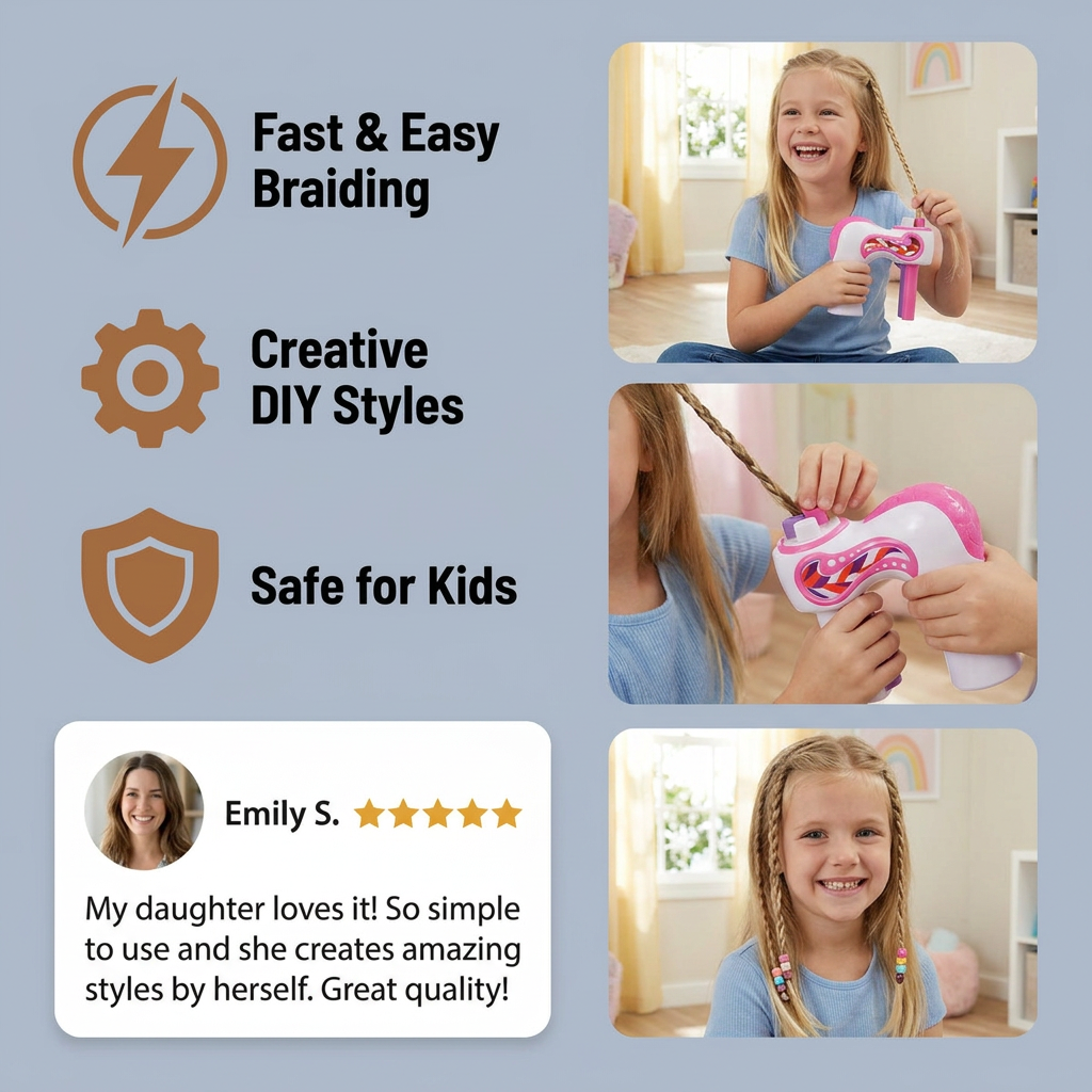 Automatic Hair Braiding Machine for Kids – Easy DIY Hair Styler Tool