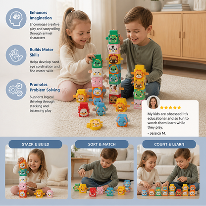 Educational Montessori Animal Stacking Set Building Toy