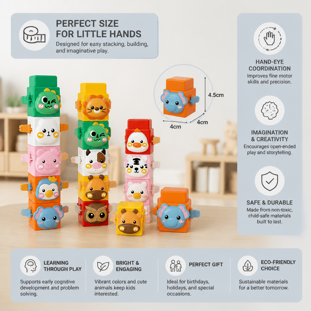 Educational Montessori Animal Stacking Set Building Toy