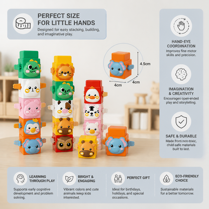 Educational Montessori Animal Stacking Set Building Toy