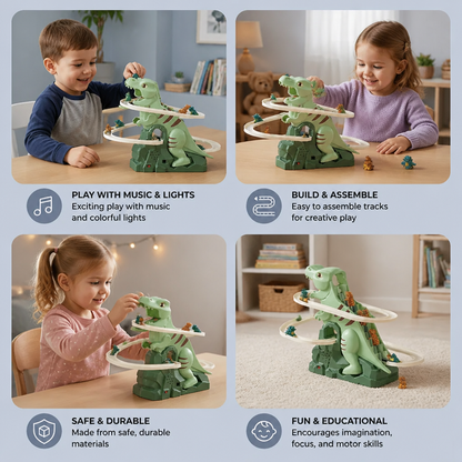 Dino Slide Roller Coaster Fun