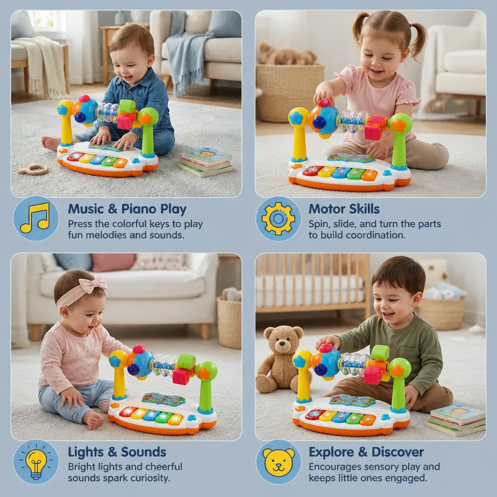 Musical 5-in-1 educational toy for babies
