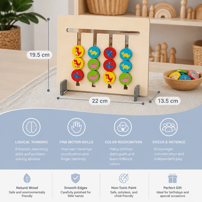 Wooden Four-Colour Logic Sorting Game – Montessori Learning & Thinking Toy for Kids