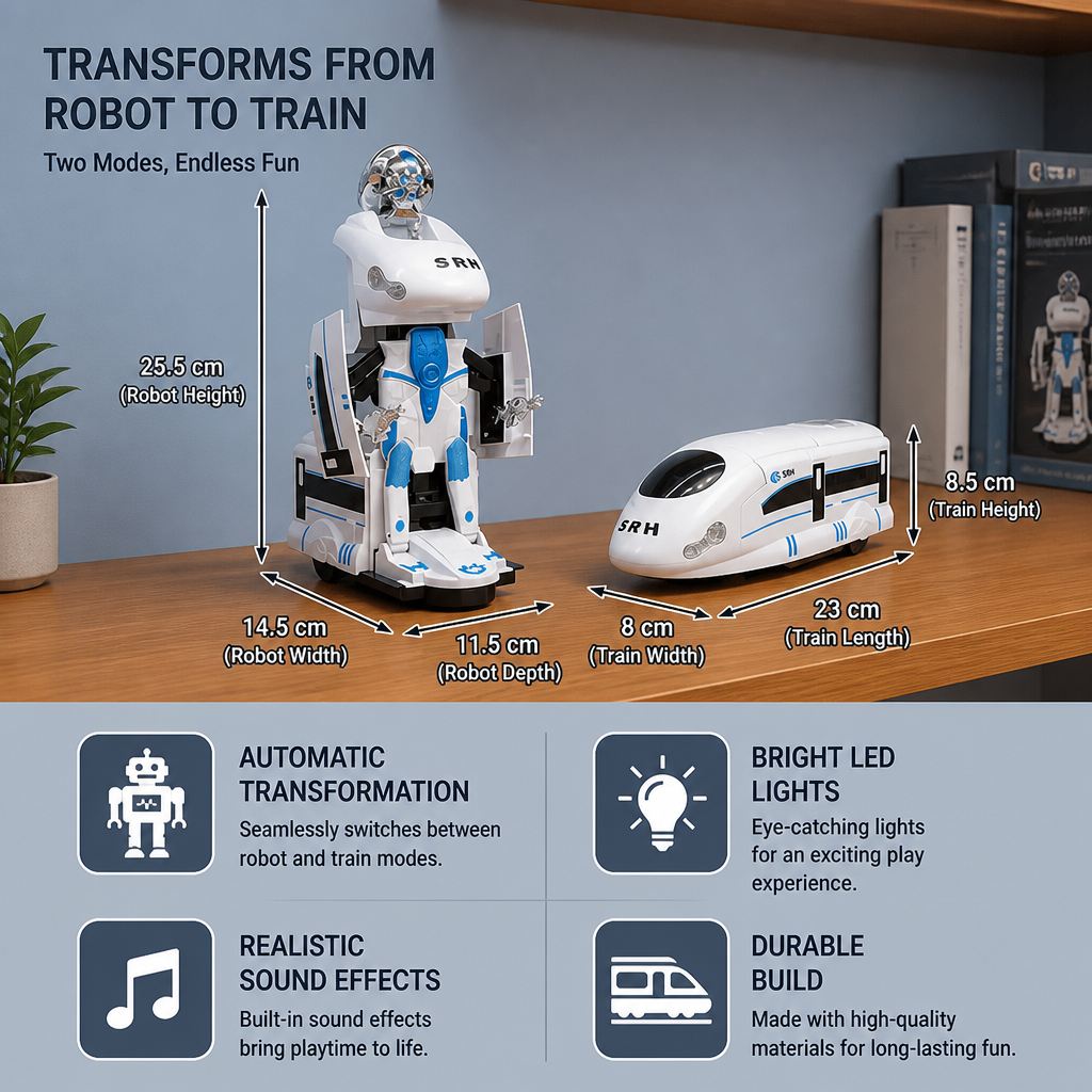 Transforming robot train toy