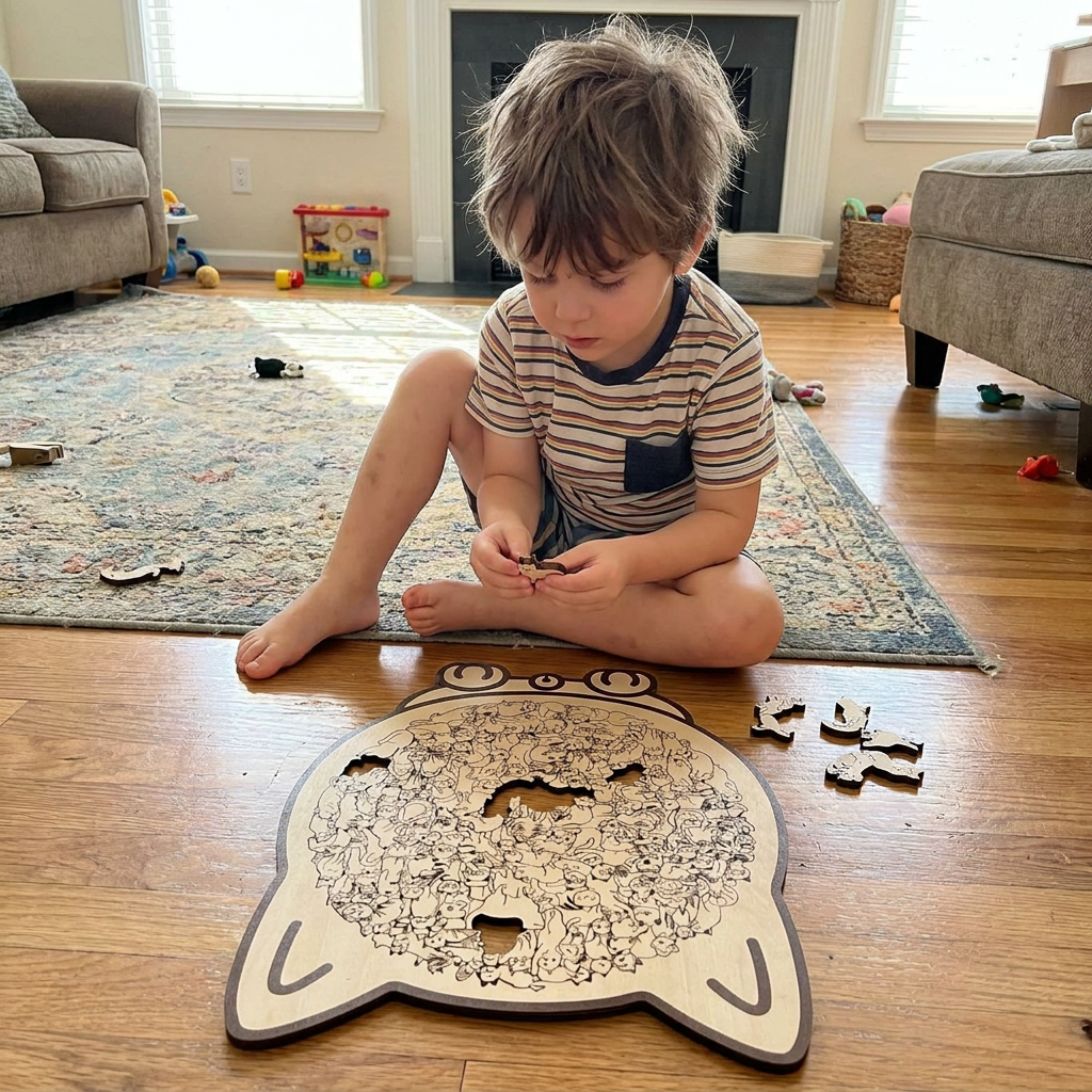 Wooden Cat Shape Puzzle