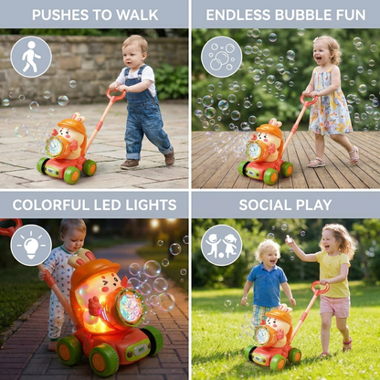 Light-Up Bubble Push Toy – Bubble Blowing Walker for Kids