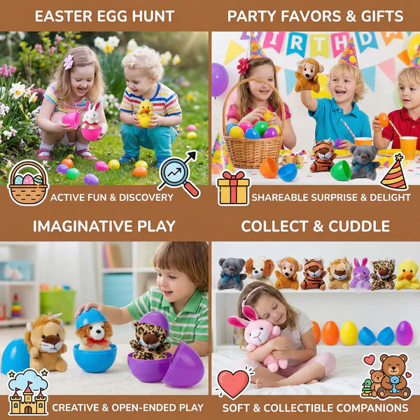 Easter Surprise Eggs with Plush Toys – Pre-Filled Easter Eggs for Kids