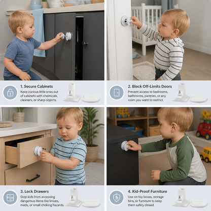 Magnetic Child Proofing Cabinet and Door Lock Set