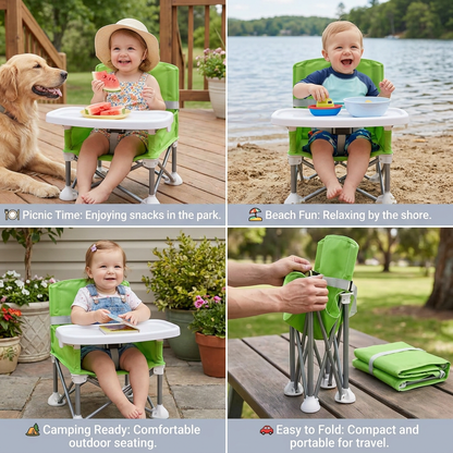 Foldable Baby Camping Chair with Tray for On the Go