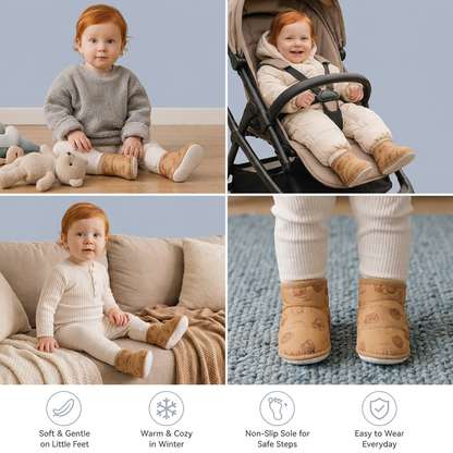 Warm Baby Winter Boots – Soft-Soled Lined Shoes for Babies & Toddlers