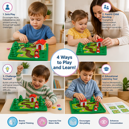Montessori Little Red Riding Hood Puzzle and Skill Game