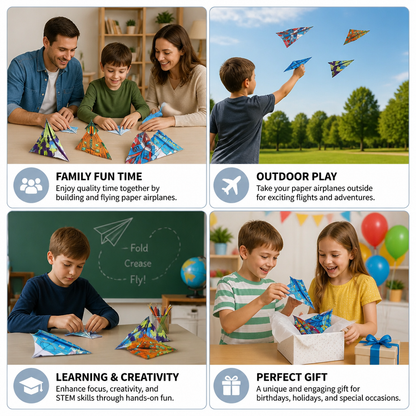 Paper Aeroplane Construction Kit With Instructions