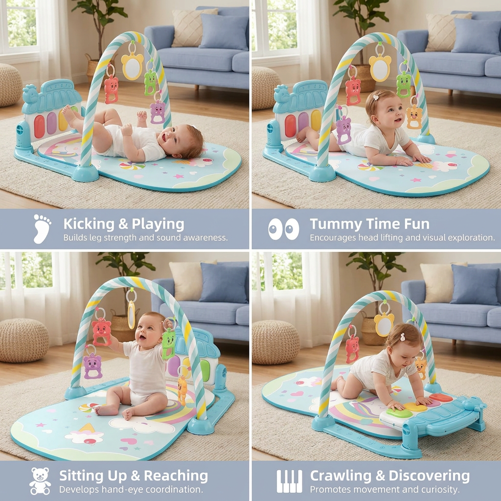 Musical Baby Pedal Piano for Limbs Coordination and Visual & Auditory Training