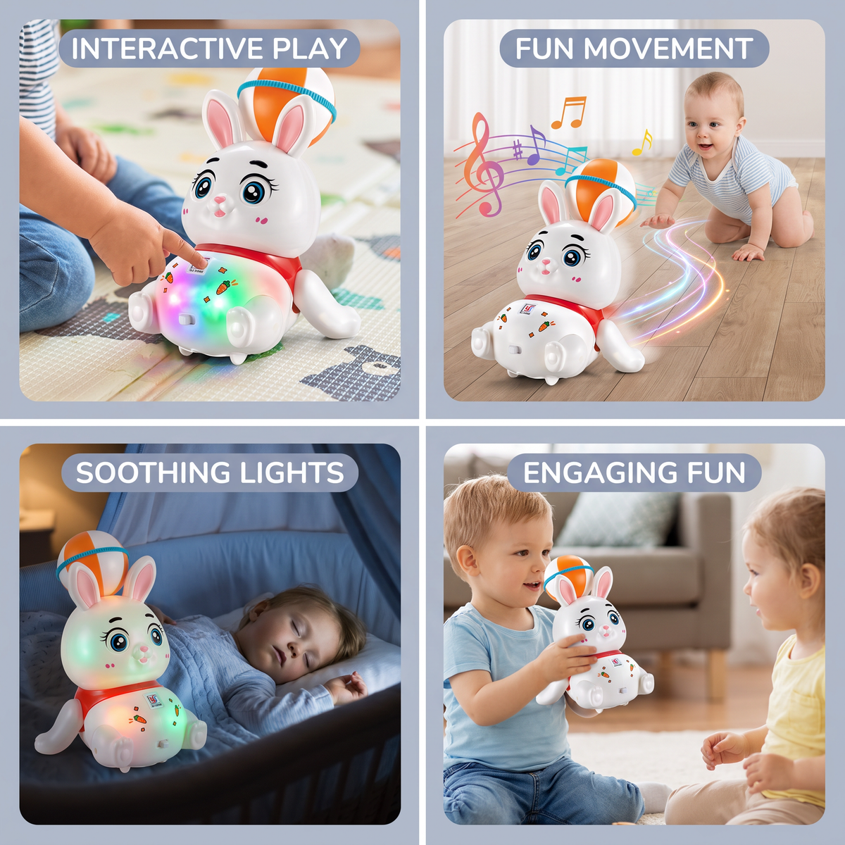 Interactive Dancing Rabbit Toy – Lights, Music & Fun Movement