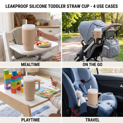 Leakproof Silicone Toddler Straw Cup