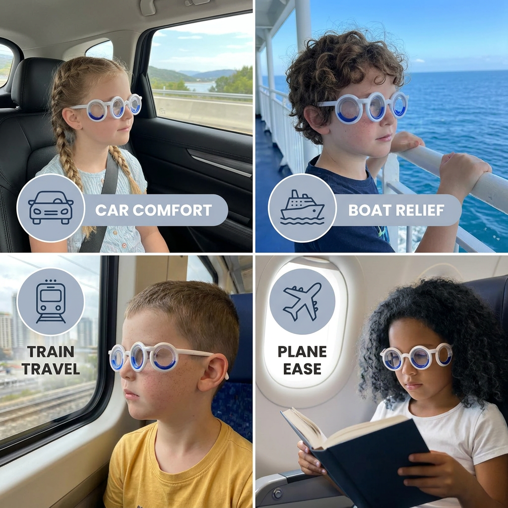 Kids Motion Sickness Glasses – Ultra-Light Relief for Travel Nausea