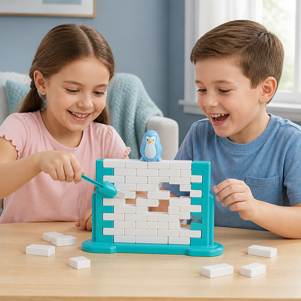 Penguin Brick Push Balance Family Game