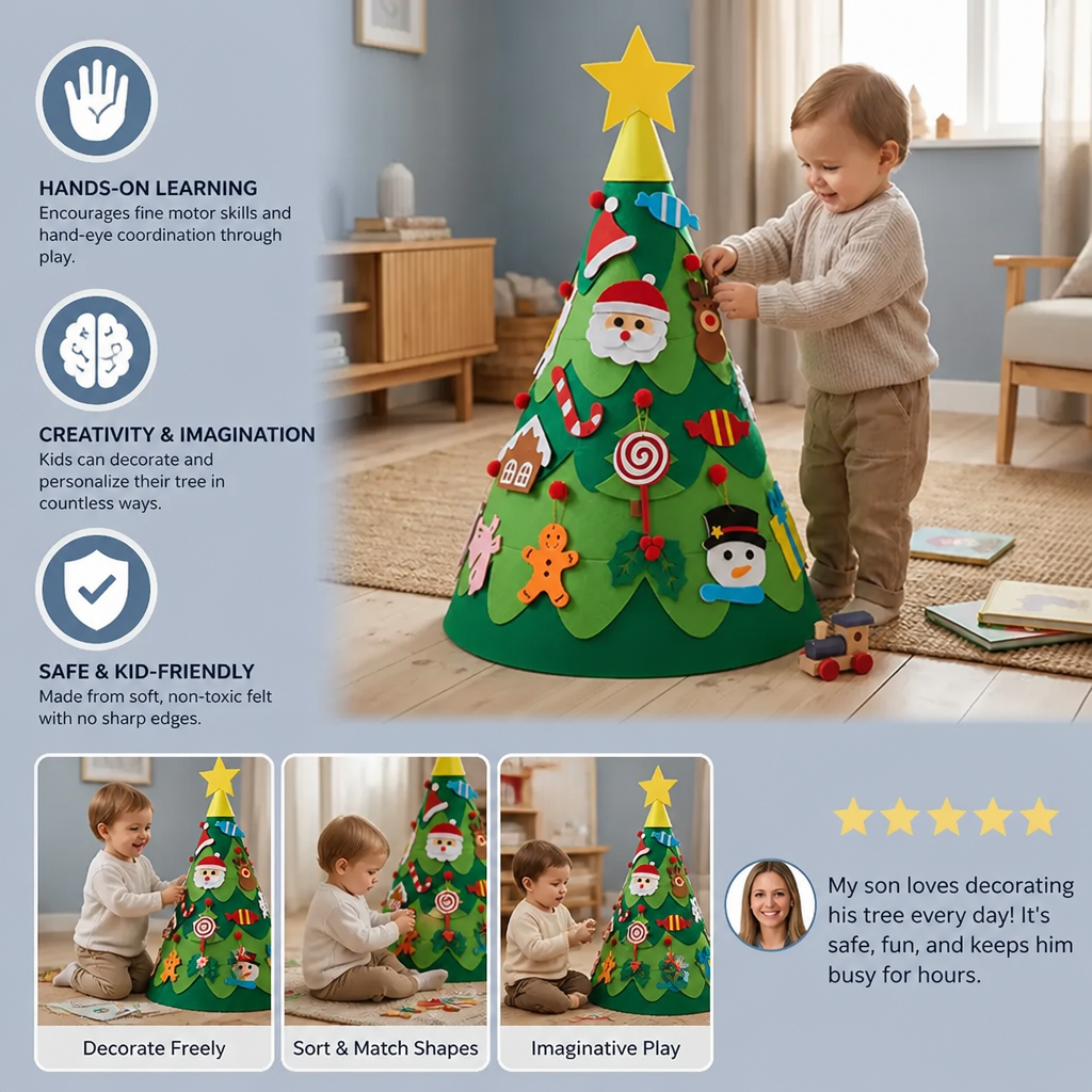 Montessori 3D Felt Christmas Tree
