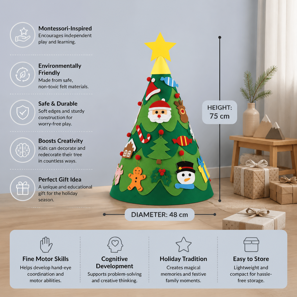 Montessori 3D Felt Christmas Tree