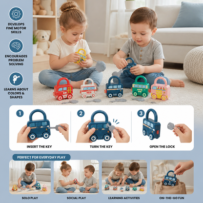 Montessori Key Lock - Patterns and Colours Toy