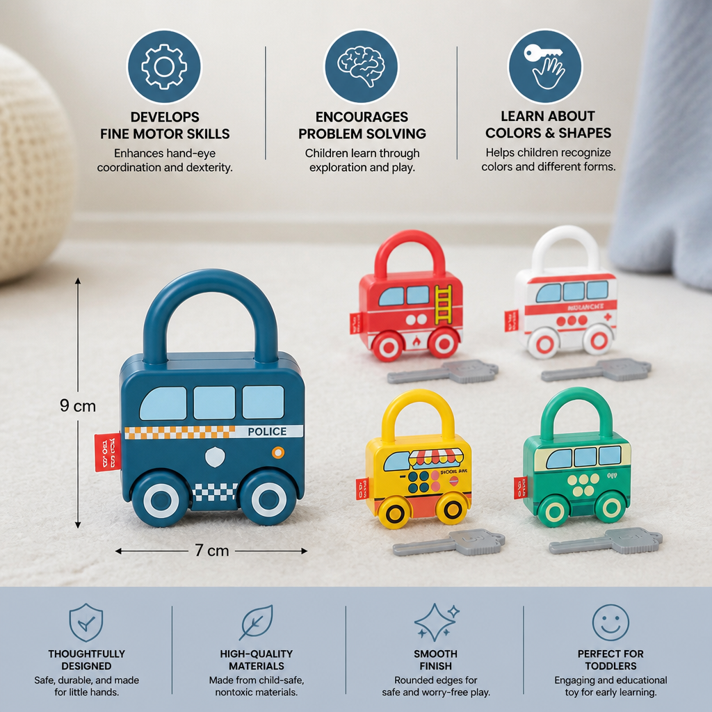Montessori Key Lock - Patterns and Colours Toy